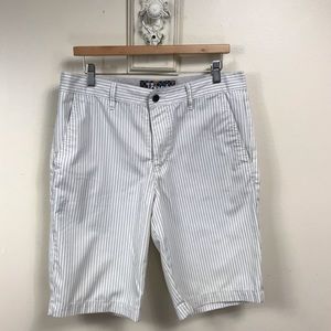 Vurt White Pinstripe Shorts